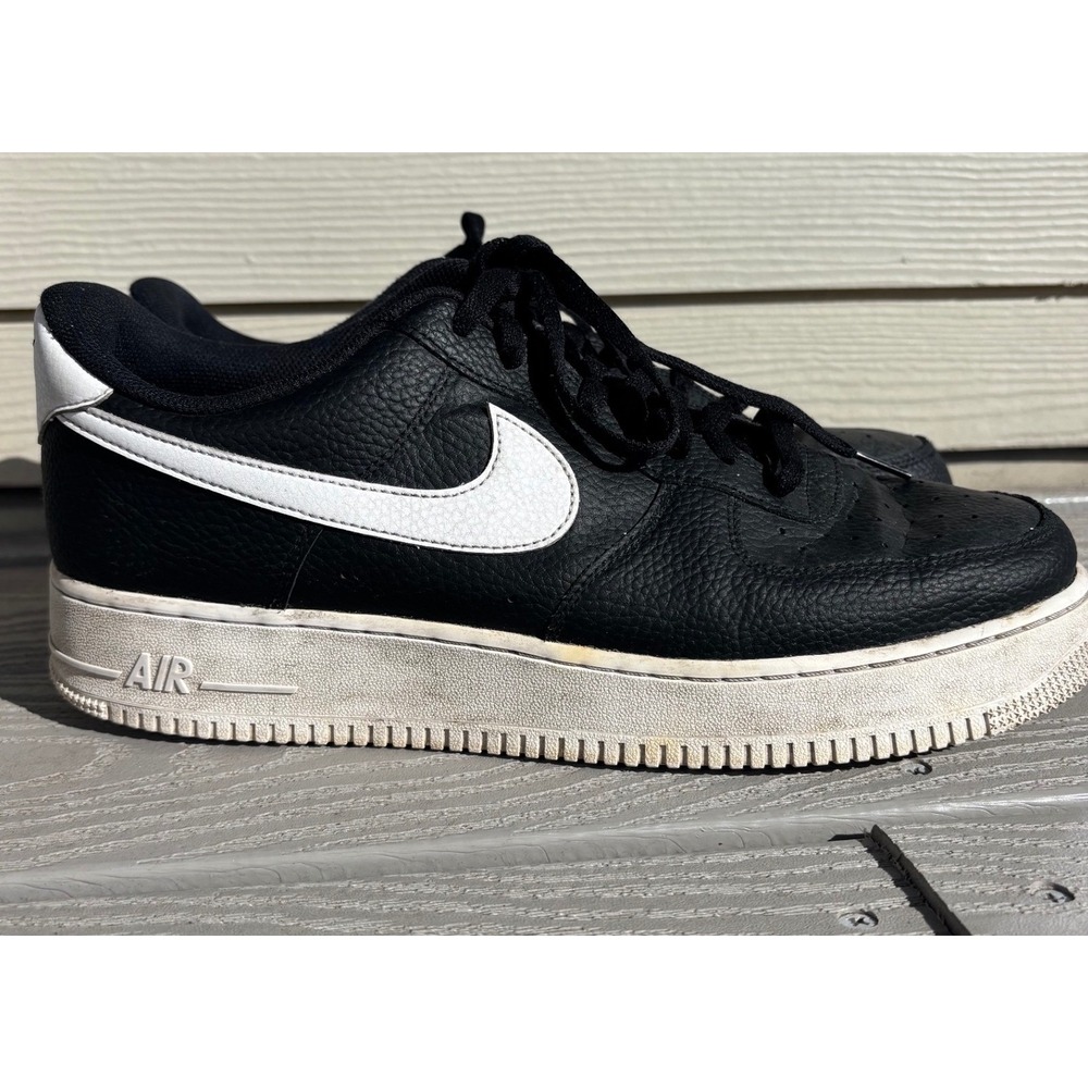 Nike‎ Air Force 1 Low 07 Black White Leather Mens Sneakers CT2302-002 Size 13